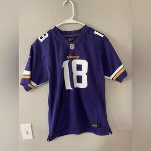 Nike Purple and Yellow - Vikings - Jersey - Jefferson - 18 - Youth Large